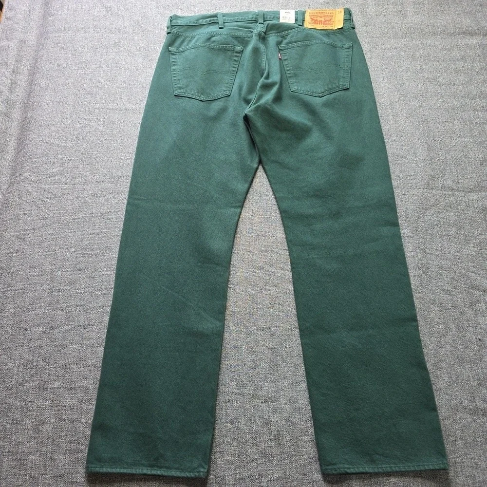Levis 501 Original Fit Jeans Green 38x32 Straight Leg Button Fly Mens NWT